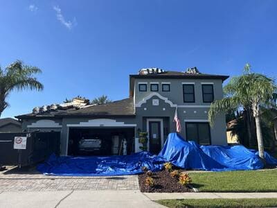 Completed standing-seam metal roof installation
