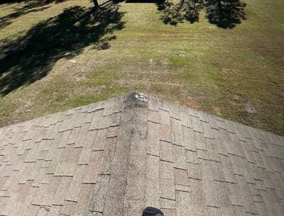 Completed shingle roof replacement on a residential home